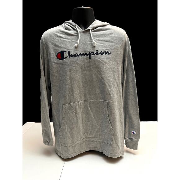 Champion Men’s Long Sleeve Lightweight Hoodie - Pullover Size Large - Gray - Picture 1 of 10